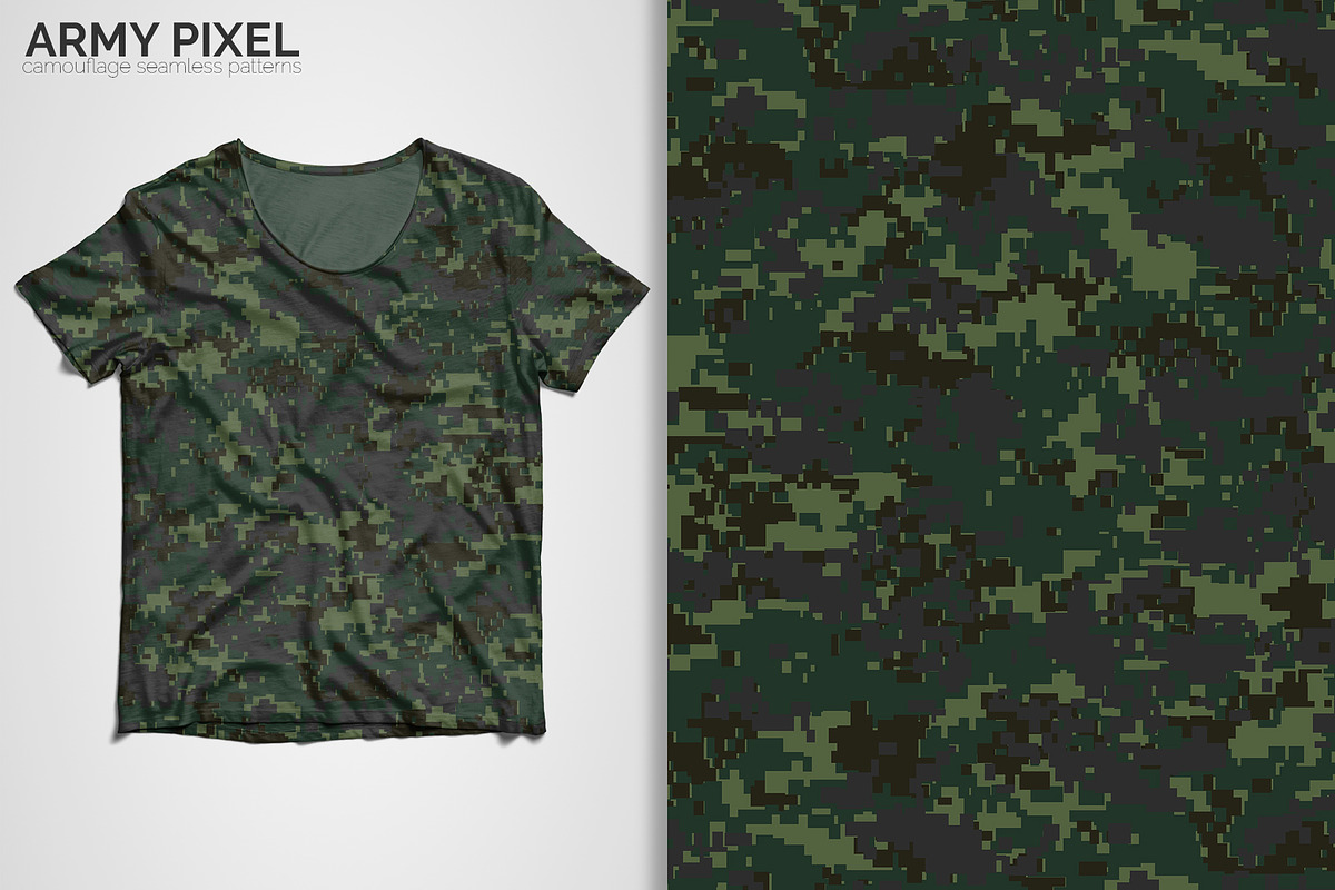 Army Pixel Camouflage Patterns, a Pattern Graphic by 3Y_Design (Photo 4 of 6)