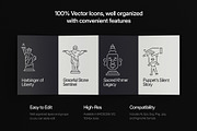 Country Icon Art Set, an Outline Icon by Prosymbols (Thumbnail 2 of 8)