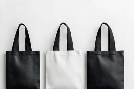 Two black and one white tote bags on, a Background Photo by Pixeness