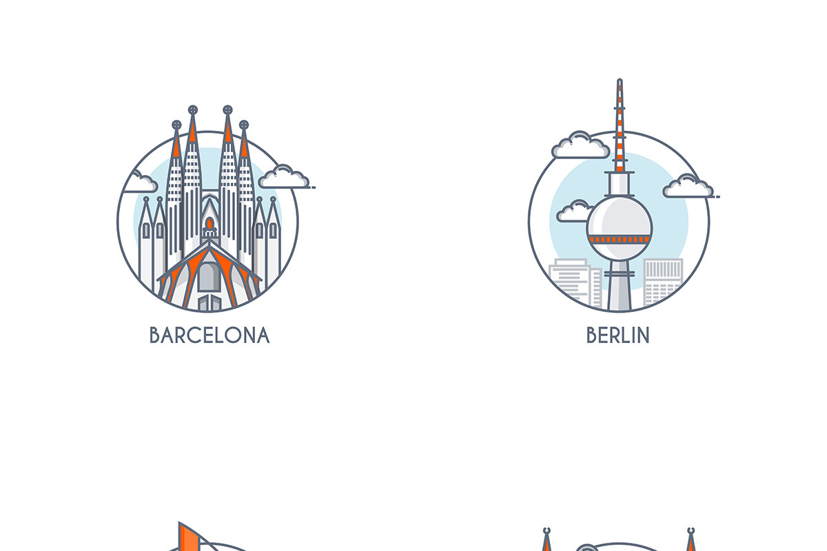 World skylines and Landmarks, an Outline Icon by Creative Graphics (Photo 2 of 4)