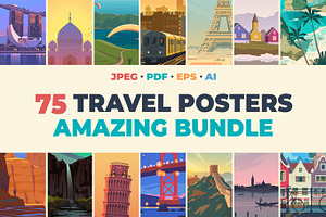 75 Travel Posters. Amazing bundle.