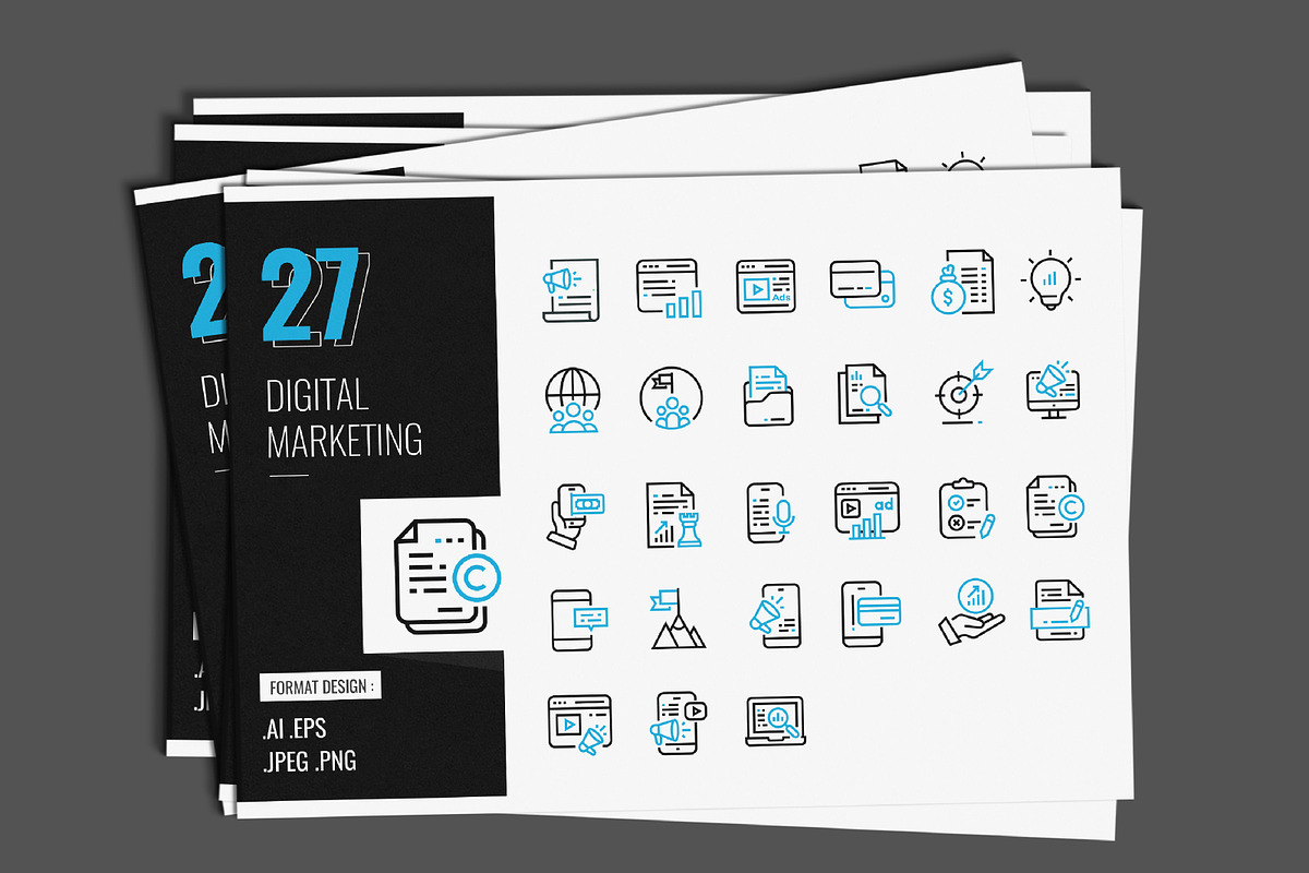 Digital Marketing Icon Set, a Duotone Icon by shin_std