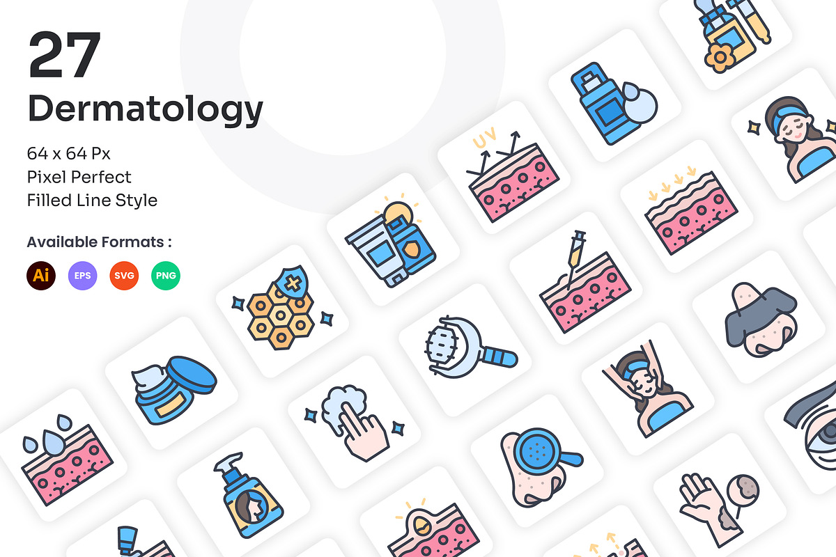Dermatology Icons Set - Filled Line, an Icon by Kmg Design (Photo 1 of 2)