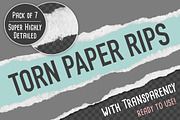7 Torn Paper Rips with Transparency, an Object Graphic by Fendell Projects (Thumbnail 1 of 5)