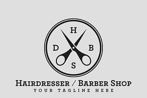 Hairdresser / Barber Shop Logo PSD