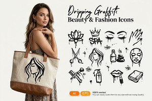 Graffiti Beauty Spa Salon Logo Icons, a Solid Icon by zahidhossainalif