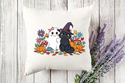 Halloween Fall Cute Ghost Cat Autumn, an Illustration by Designking (Thumbnail 2 of 4)