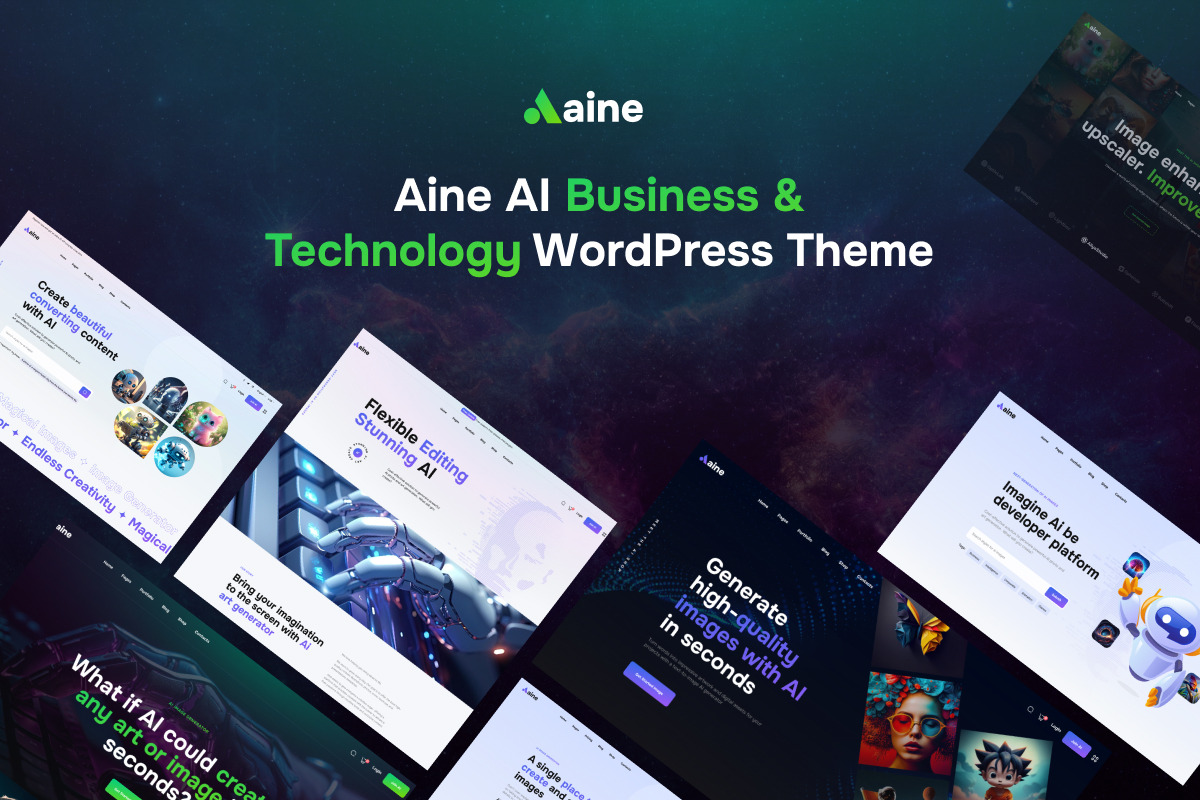 Aine – AI Business Technology Theme, a WordPress Template by Opal Wordpress Theme (Photo 1 of 7)