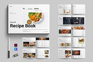 Recipe Book Template Landscape, a Brochure Template by E-Type