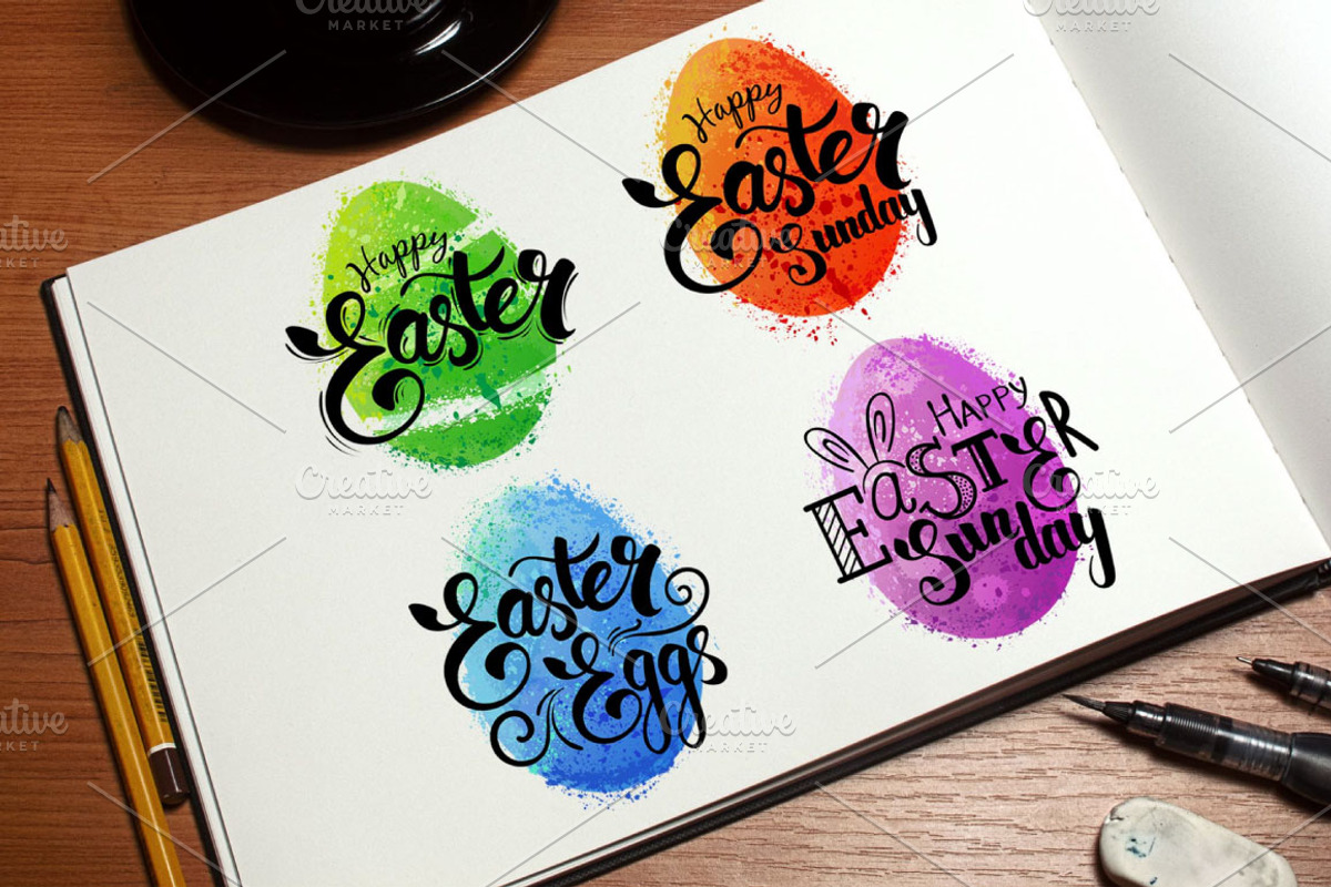 Happy Easter set of illustrations, a Decorative Illustration by DruZhi Art (Photo 2 of 4)