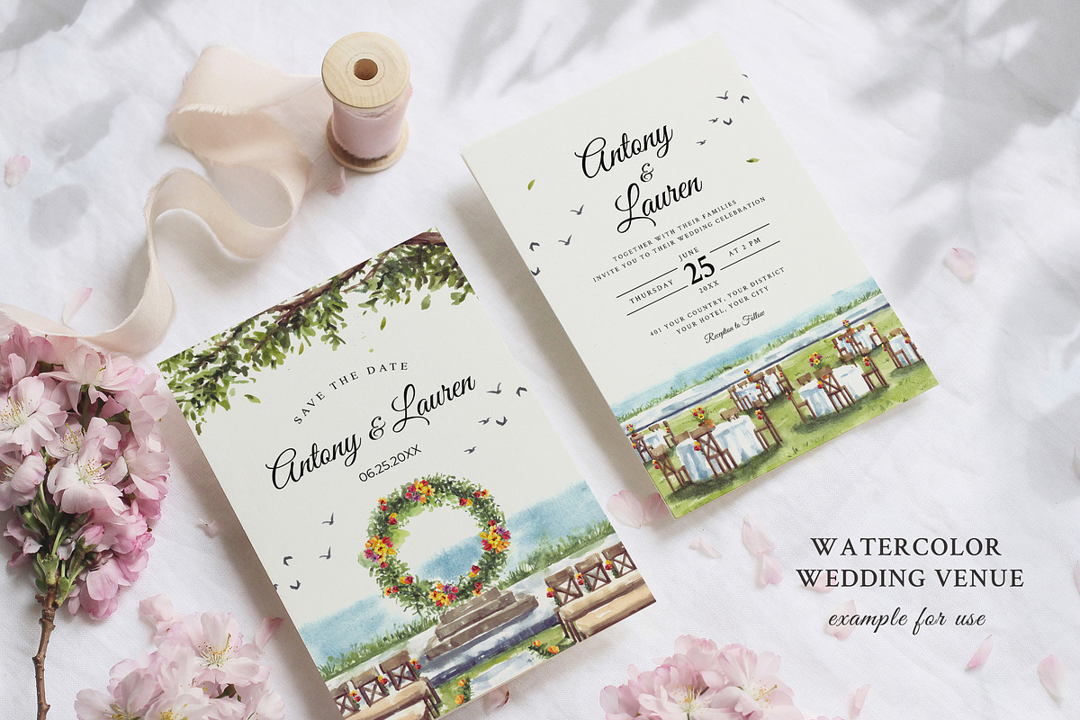 Watercolor Wedding Venue, an Illustration by Yorda Studio (Photo 7 of 9)