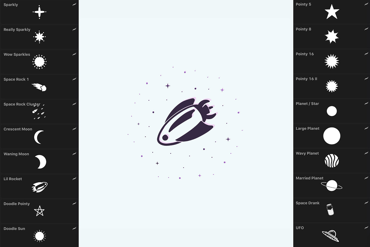 Galactic Brush Stamps - Procreate, a Brush Add-On by VisualTimmy (Photo 4 of 4)
