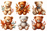 Autumn Teddy Bear Clipart, an Illustration by OK Design (Thumbnail 3 of 5)