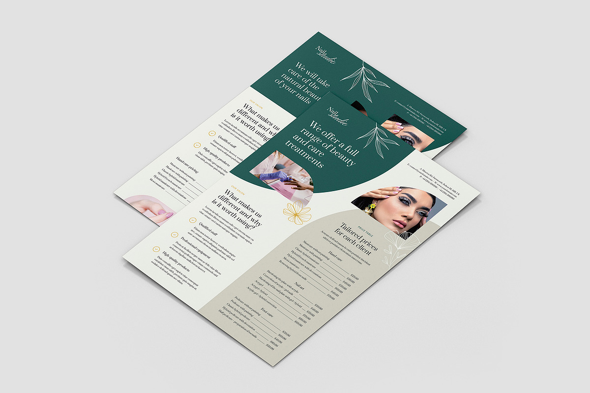 Nail Salon Flyer Canva Template, a Flyer Template by artbart (Photo 2 of 10)