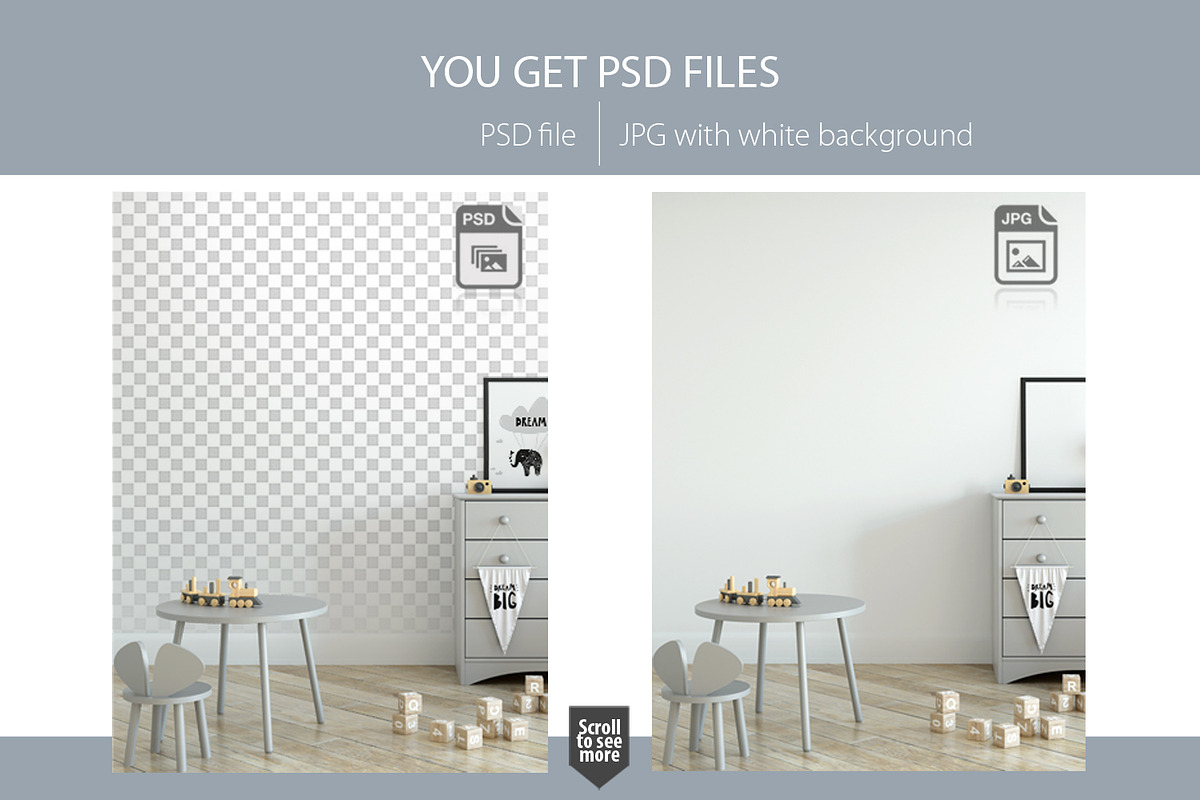 KIDS WALL & FRAMES Mockup Bundle - 4, a Product Mockup by Yuri-U (Photo 3 of 38)