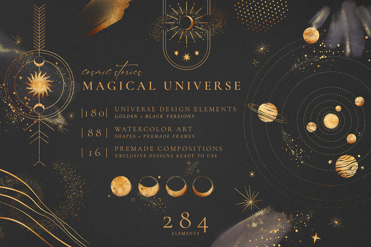 Universe Secrets Illustration Bundle, an Illustration by CarmineType (Photo 17 of 17)