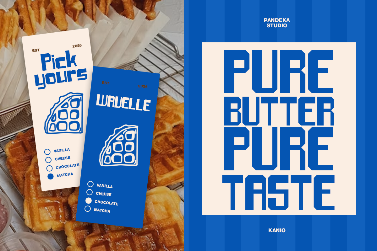 Kanio - Retro Food Font, a Sans Serif Font by Pandeka Studio (Photo 4 of 9)