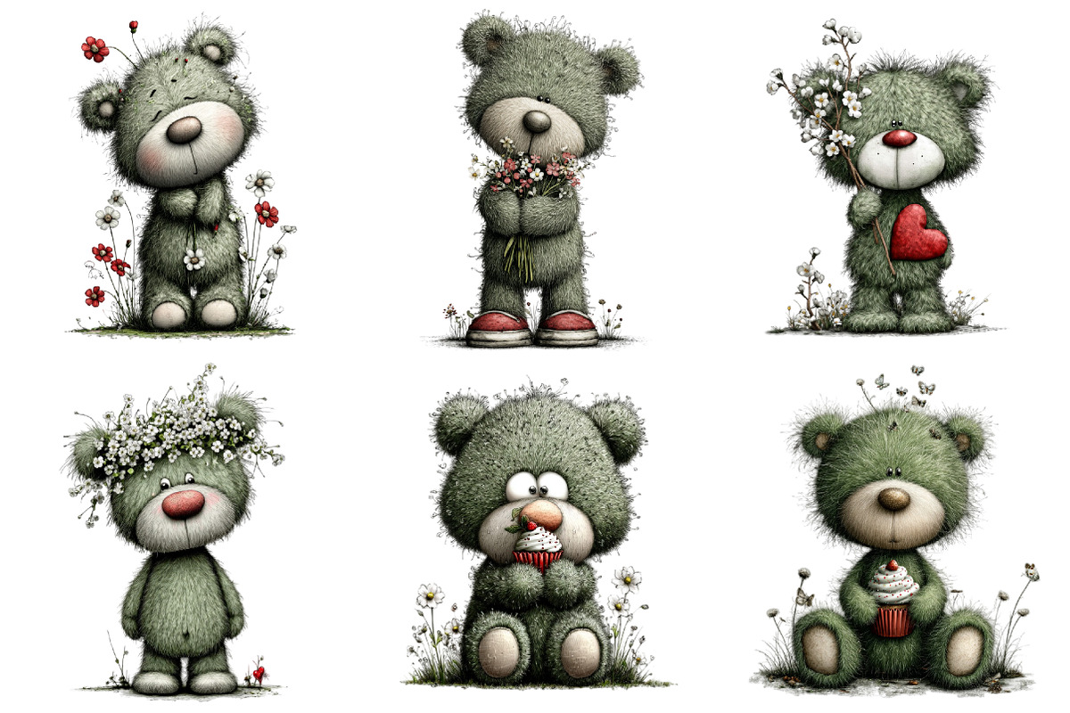 Whimsical Spring Teddy Bear Clipart, an Illustration by Pixels.Craft (Photo 4 of 5)