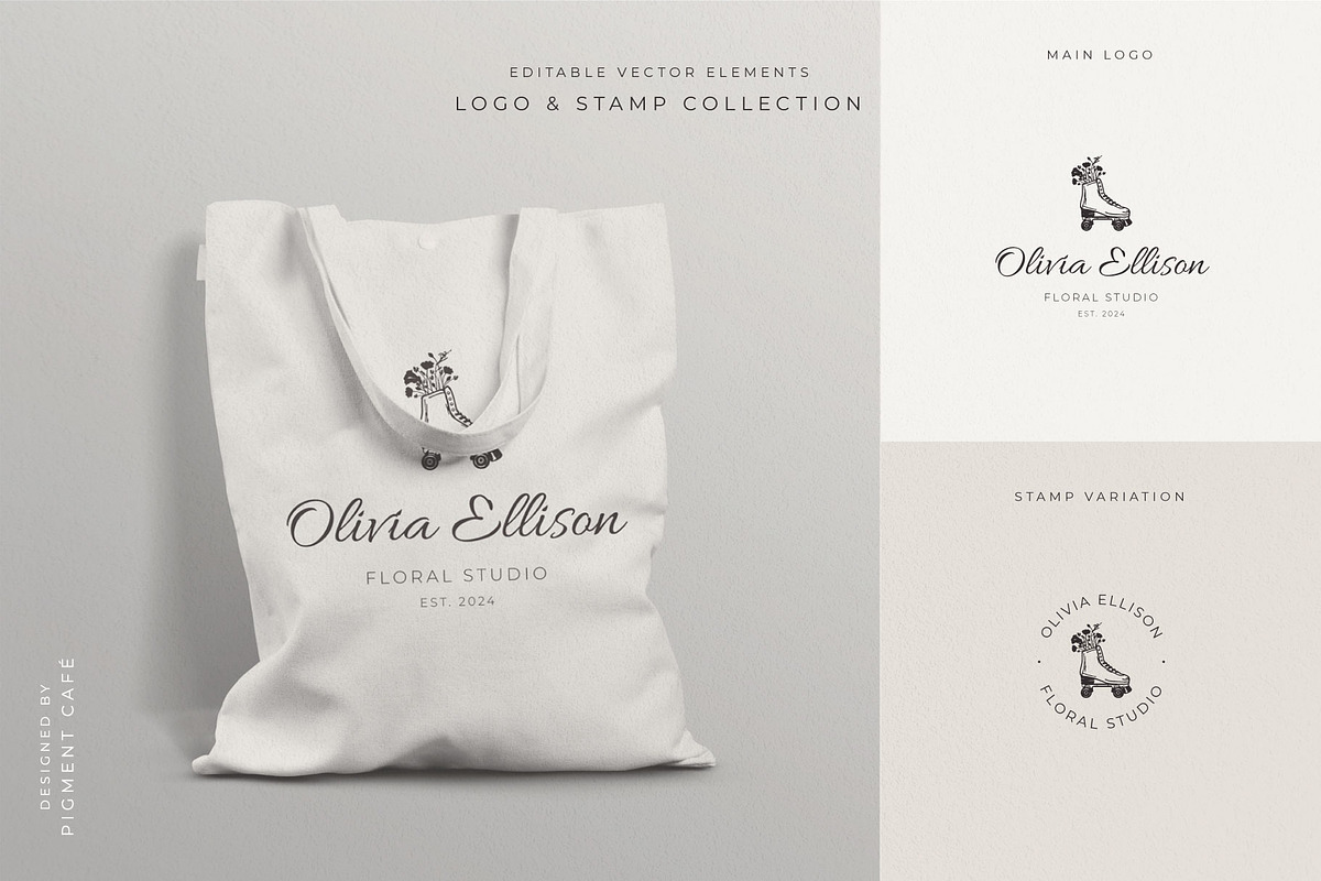Floral Visuals Logo Stamp Collection, a Branding & Logo Template by Pigment Café (Photo 3 of 5)