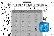 Drip Drop Spray Photoshop Brushes, a Brush Add-On by Erika Guymon (Thumbnail 3 of 5)