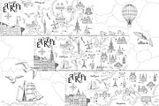 Map of Europe - hand drawn map set, an Illustration by Franzi draws (Thumbnail 3 of 5)