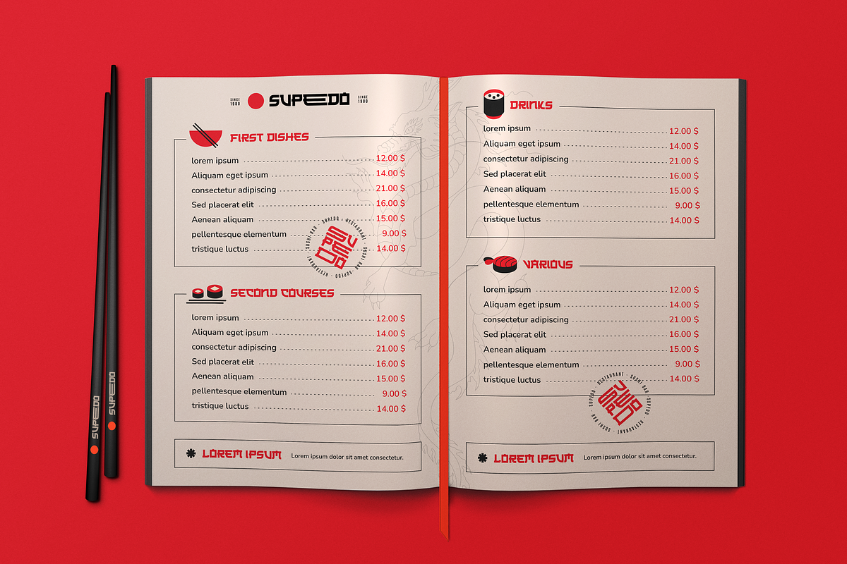 Sushi Bar Menu and Branding Mockup, a Books & Magazine Mockup by Catkie - Digital Art (Photo 8 of 14)