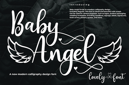 Baby Angel, a Script Font by cocodesign