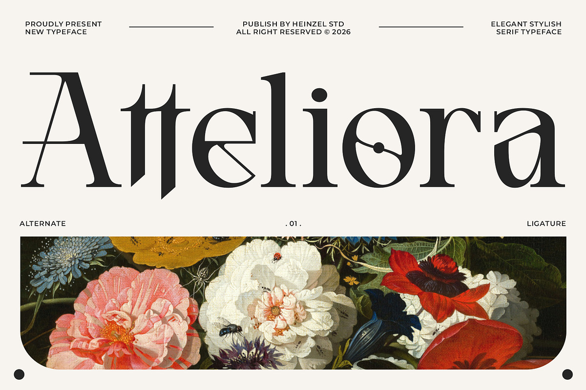 Atteliora Elegant Serif Font, a Serif Font by Heinzel Std (Photo 1 of 13)
