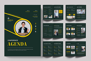Conference Agenda Schedule Guide, a Brochure Template by ContestDesign