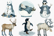 Watercolor Funny Christmas Clipart, an Illustration by Canvas Craft (Thumbnail 3 of 7)