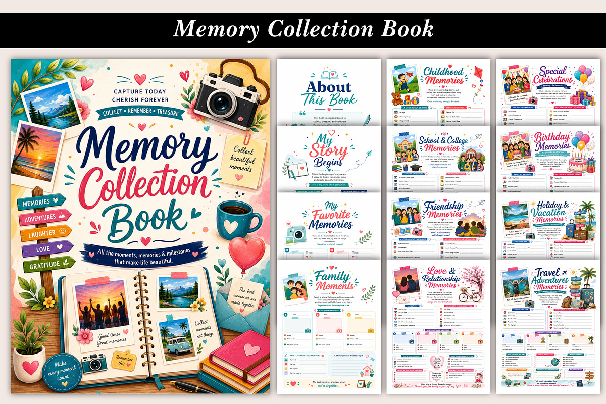Memory Collection Book, a Stationery Template by Designmela01 (Photo 1 of 5)
