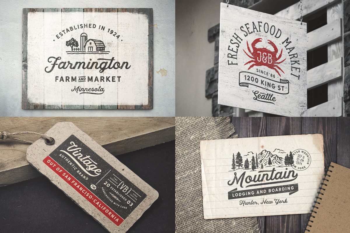 80 Modern Vintage Logos vol 3, a Branding & Logo Template by DISTRICT 62 STUDIO (Photo 9 of 15)