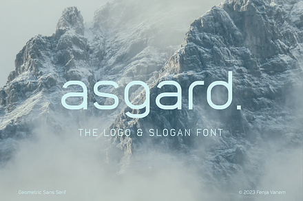 Asgard | Logo and Slogan Font, a Sans Serif Font by Vanem Studio