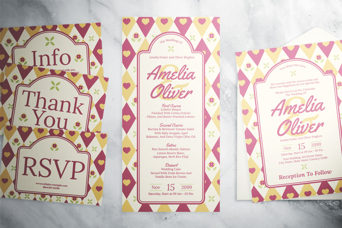 Floral Wedding Invitation Suite, an Invitation Template by The Good Store (Photo 4 of 4)
