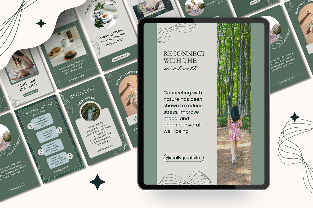 50 Organic Stories Canva Templates, a Templates & Theme by TemplateCastleStore (Photo 3 of 9)