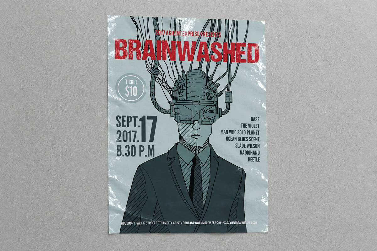 Brainwashed Vector Art Flyer, a Flyer Template by ashenterprise (Photo 2 of 3)