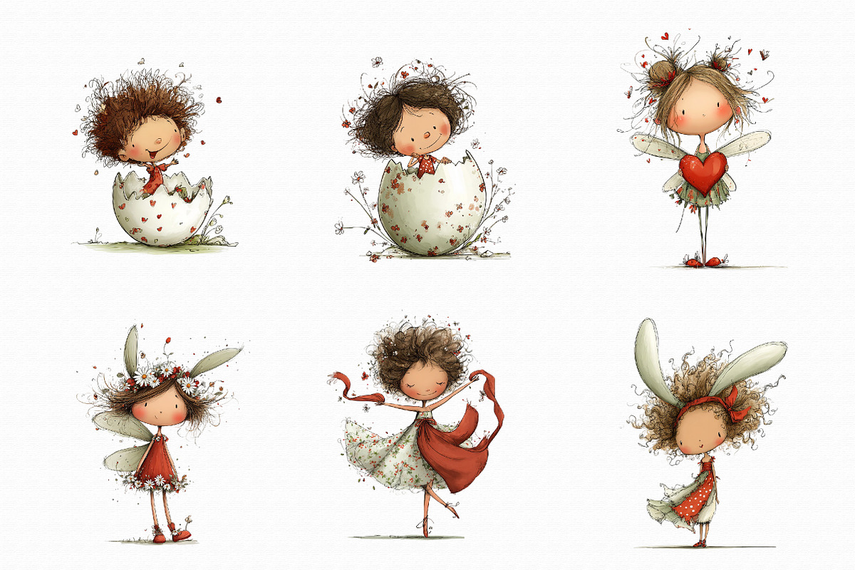 Whimsical Happy Easter Clipart, an Illustration by Libby Wishes (Photo 5 of 7)
