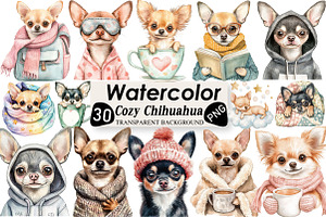 Cozy Chihuahua Clipart, an Illustration by Black Bird Studio