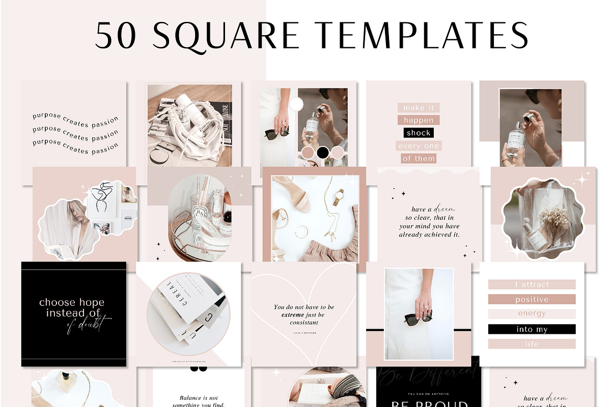 Pretty Pink Instagram Post Templets, a Social Media Template by ...