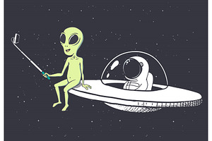 Alien Makes Selfie With Astronaut