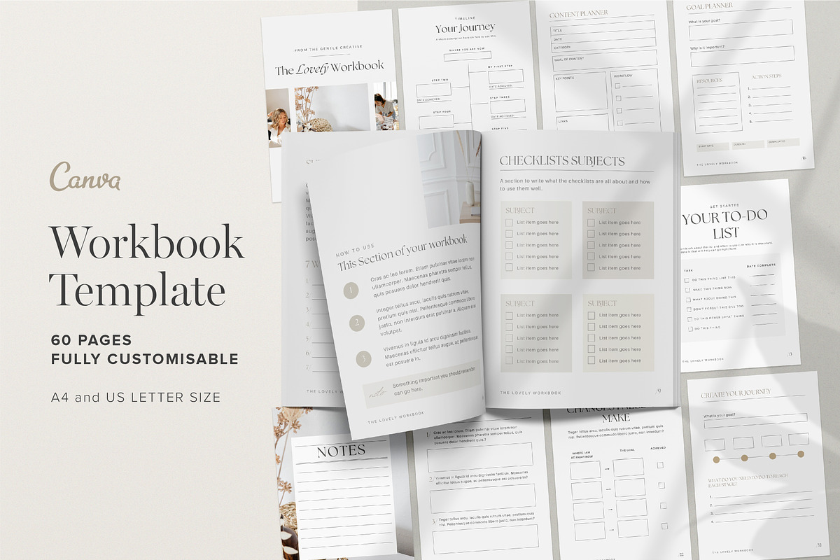 Editable Workbook Template for Canva, a Magazine Template by Tabitha Emma (Photo 1 of 10)