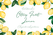 Watercolor Citrus Fruit Lemon, a Food Illustration by MayaNavits (Thumbnail 1 of 11)