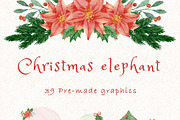 Christmas baby elephant, an Animal Illustration by heyiamalice (Thumbnail 5 of 12)