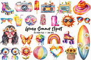 Groovy Summer Clipart, an Illustration by Libby Wishes (Thumbnail 1 of 6)