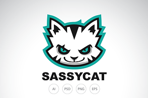 Sassy Cat Logo Template