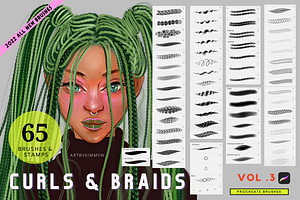 Procreate Curls & Braids Brushes 3