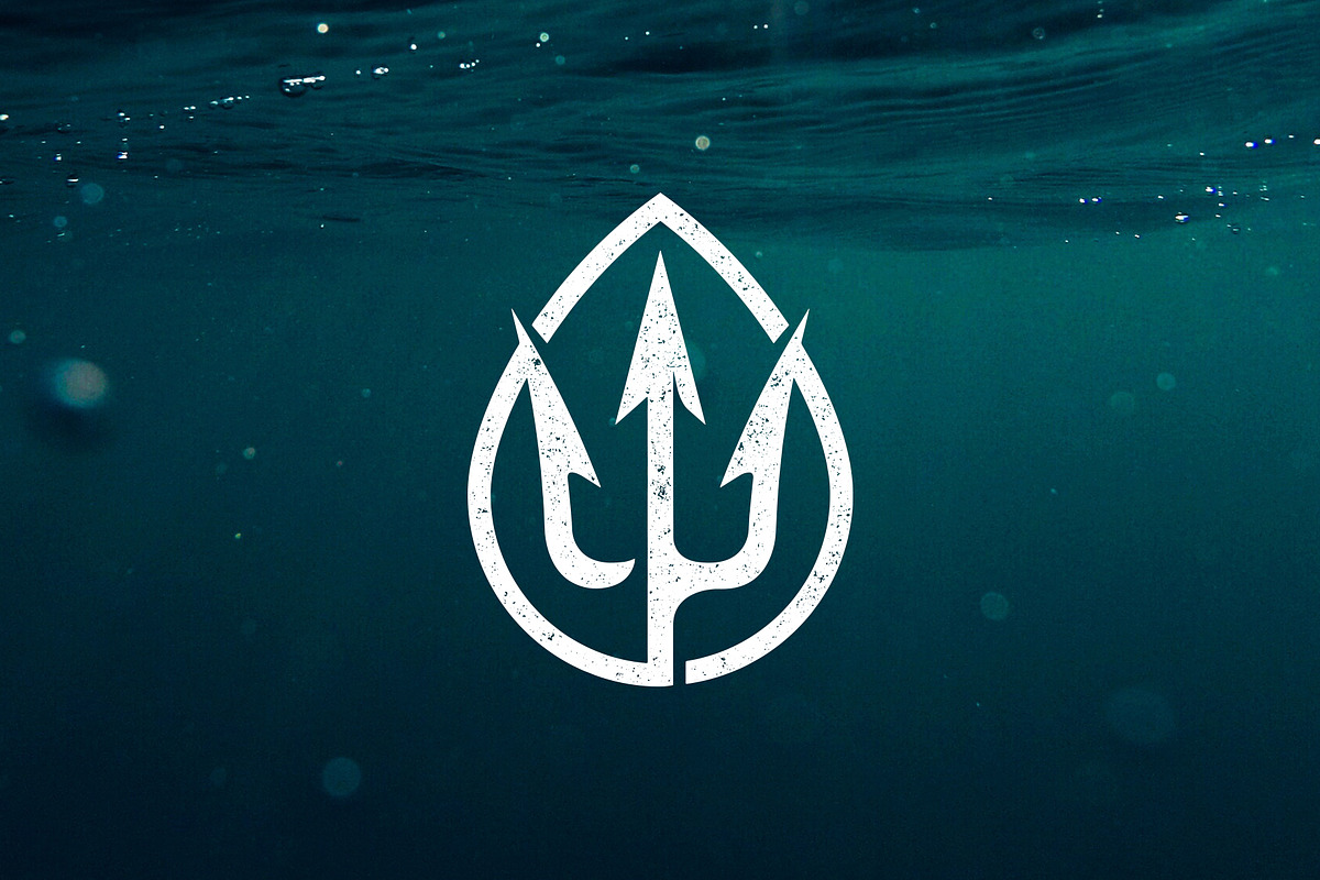 Poseidon Trident Retro Logo Template, a Branding & Logo Template by vectorwithin (Photo 3 of 4)