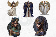 Isis Egyptian goddess clipart set, a Person Illustration by ThatsDesignArt (Thumbnail 4 of 10)