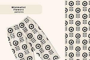 Minimalist Retro Flowers, a Pattern Graphic by AnnaEshka