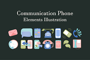 Communication Phone Elements Set, a Technology Illustration by Artnivora.Std (Thumbnail 1 of 3)
